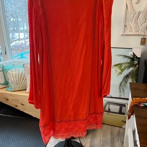 Cute Coral Dress with Lace!